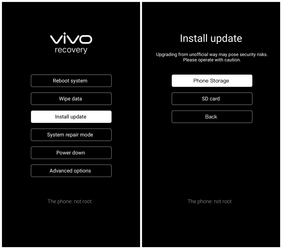 Прошивка на телефон vivo. Vivo Repair System. From Phone Storage телефон пишет. Как прошить телефон vivo.
